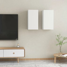Comode TV, 2 buc., alb, 30,5x30x60 cm, PAL 2, Alb, 30.5 x 30 x 60 cm
