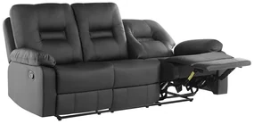 Canapea 2 locuri Barnet 2 (piele sintetică) (negru) . 1008548