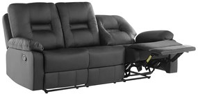 Canapea 2 locuri Barnet 2 (piele sintetică) (negru) . 1008548