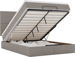 vidaXL Cadru de pat otoman cu saltea Taupe 140x190cm Material