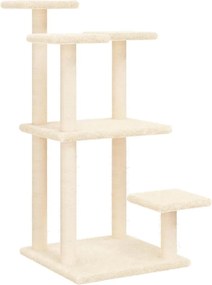 vidaXL Stâlpi de zgâriat pentru pisici cu platforme, crem, 98,5 cm