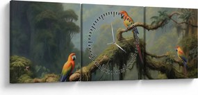 Tablou - Pădure tropicală (cu ceas) (90x30 cm)