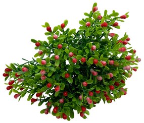 Verdeata artificiale cu bobite rosii, Theresa, 20cm