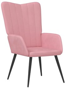 327681 vidaXL Scaun de relaxare, roz, catifea