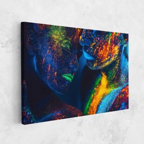 Tablou Canvas, 20x30cm, Dormitor si Living, Abstracte, Culori vibrante, Fluorescent Green Lips