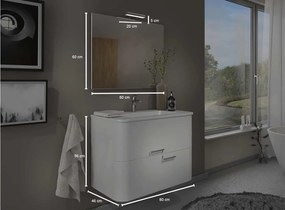 Set lemn masiv Mobilier Baie Suspendat Glint - Natur texturat