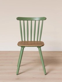 Scaun verde salvie din lemn de mango, "Paulin"