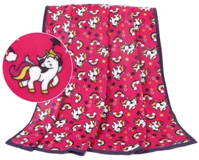 Pătură pentru copii Bellatex Ella Unicorn roz ,100 x 155 cm