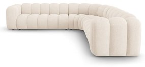 Colțar modular crem cu tapițerie din chenille Lupine – Micadoni