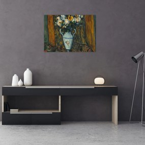 Tablou pe sticlă - Paul Cézanne, Vase of Flowers, reproducere (70x50 cm)