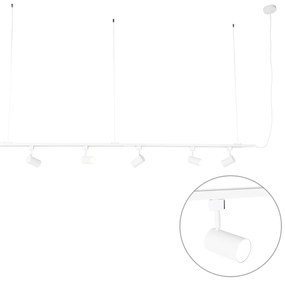 Sistem modern de șine de suspendare monofazat alb cu 5 puncte - Jeana