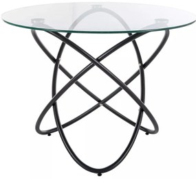 Masa Orbit transparent/negru ø100 cm