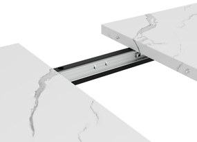 Masă extensibilă de dining cu cadru metalic, Alb+Negru | Aosom Romania