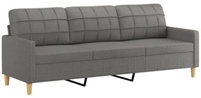 Canapea cu 3 locuri, gri inchis, 210 cm, material textil Morke gra, 228 x 77 x 80 cm