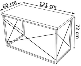 Masă PC Vanutu (stejar zafir + negru) . 1094898