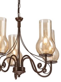 Lustră pe lanț Brilagi COTTAGE 5xE14/40W/230V maro