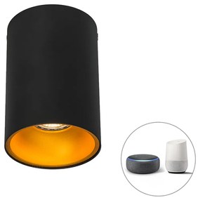 Spotlight inteligent negru cu auriu, inclusiv bec GU10 WiFi - Deep