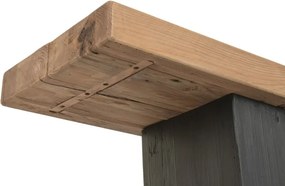 Consolă din lemn de pin reciclat, finisaj natural, masă consolă pentru hol sau living, „Bucolic”