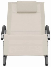 47789 vidaXL Șezlong cu pernă, crem, textilenă