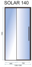 Ușă pentru dus Solar sticla securizata – 140×195 cm