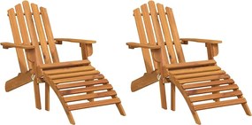vidaXL Scaune Adirondack cu suporturi picioare 2 buc lemn masiv acacia