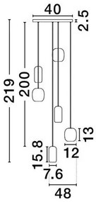 Lustra cu 6 pendule metal negru, maro, verde MARLIN