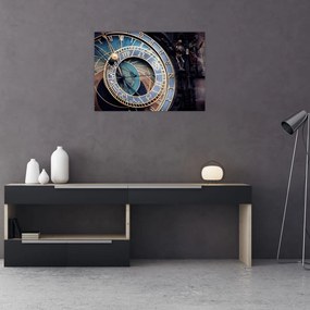 Tablou pe sticlă - Orloj, Praga (70x50 cm)