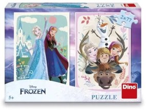 PUZZLE 2 IN 1 - ANNA SI ELSA (2 X 77 PIESE) - DINO (386198)