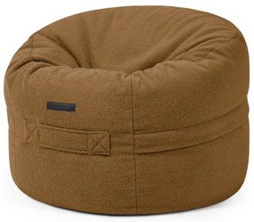 Fotoliu puf pentru copii maro cu tapițerie din țesătură bouclé Roll 80 – SLOWDOWN