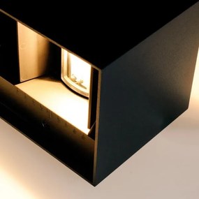 Brilagi - Aplică de perete LED pentru exterior DOUBLE CUBE LED/12W/230V neagră IP65