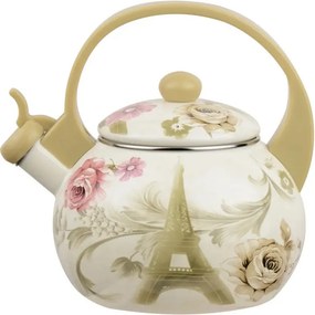 Ceainic cu fluier Kinghoff KH 2038, 2 l, interior emailat, compatibil cu plitele cu inducție, multicolor