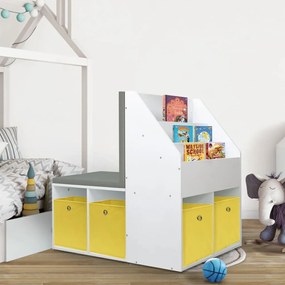 80285 vidaXL Dulap cu bancă pentru copii, alb, 60x78x78 cm, MDF