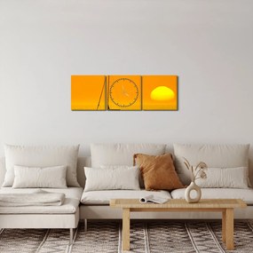 Tablou - Barca în mijlocul mării (cu ceas) (90x30 cm)