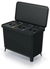Coș de gunoi SYSTEMA pentru deșeuri sortate 3 x 10 l negru