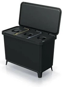Coș de gunoi SYSTEMA pentru deșeuri sortate 3 x 10 l negru