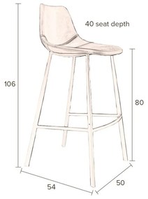 Set 2 scaune bar Dutchbone Franky, înălțime 106 cm, maro