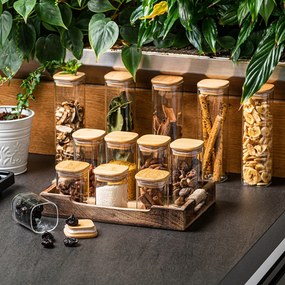 Recipient de sticlă 4Home Bamboo pentru alimente , cu capac, 540 ml, 540 ml