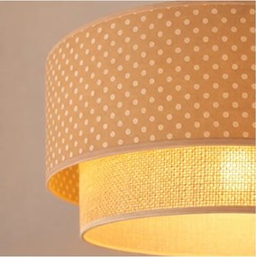 Brilagi-LED Lustră cu cablu BOHO BOBO, 1x E27/60W/230V, Ø 40 cm, cu buline, bej/crem