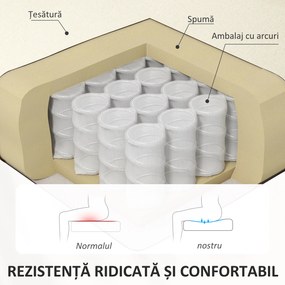 HOMCOM Canapea Colțar Extensibil cu Șezlong Reversibil, Pernă pentru Șezut și Spătar și 3 Locuri, 186x130x84 cm, Maro | Aosom Romania