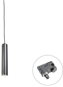 Lampă suspendată de design neagră, incl. adaptor de șină trifazat - Tuba Small trifazată