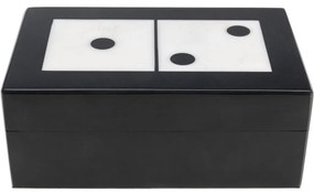 Obiect decorativ Domino Negru/Alb 14x5cm