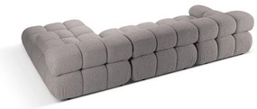 Colțar modular gri deschis cu tapițerie din țesătură bouclé (cu colț pe partea dreaptă) Bellis – Micadoni Home