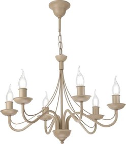 Lustră suspendată pe lanț ANTON 6xE14/60W/230V bej