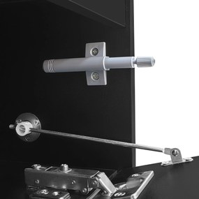 Comodă TV cu dulap jos, bandă LED, 170x30x39 cm, Negru