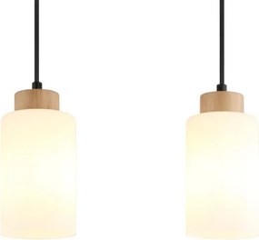 Globo 15977-3H - Lustră suspendată pe cablu ROWENA 3xE27/60W/230V stejar/alb