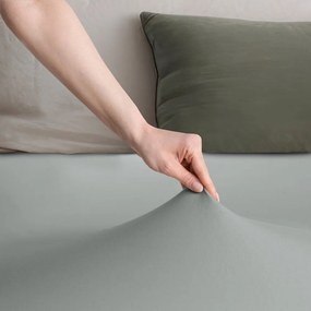 Cearceaf gri deschis din jerseu cu elastic 120x200 cm Amber – Restilo
