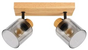 Brilagi - Spot HYGGE 2xE14/15W/230V lemn de cauciuc/fumuriu