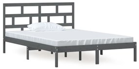 3101220 vidaXL Cadru de pat, gri, 140x200 cm, lemn masiv de pin