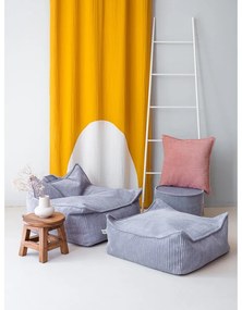Fotoliu puf pentru copii albastru cu tapițerie din catifea reiată Square – Wigiwama