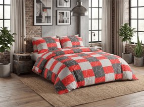 Lenjerie de pat din bumbac SQUARES BLEND rosie Dimensiune lenjerie de pat: 70 x 90 cm | 140 x 200 cm